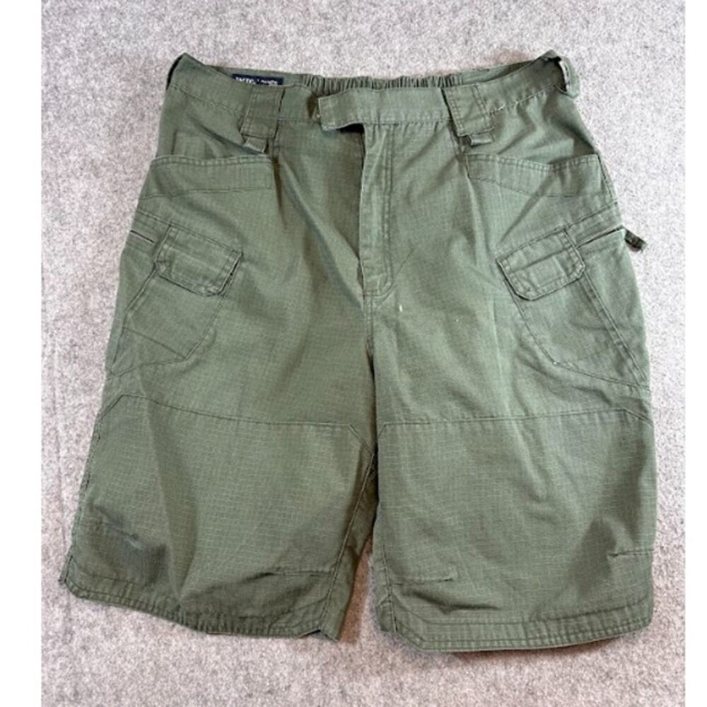Tactical Pants Ripstop Cargo Shorts Mens 38 Green Multi Pocket Utility Gorpcore